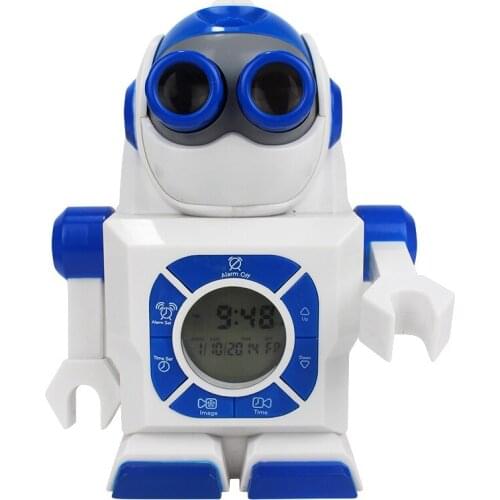 TABLE CLOCK SMART ROBOTS ALARM CLOCK KIDS BEDSIDE STUDENTS LUMINOUS ELECTRONIC LED PROJECTION CLOCK PROJECTOR DESK WATCH GIFTS