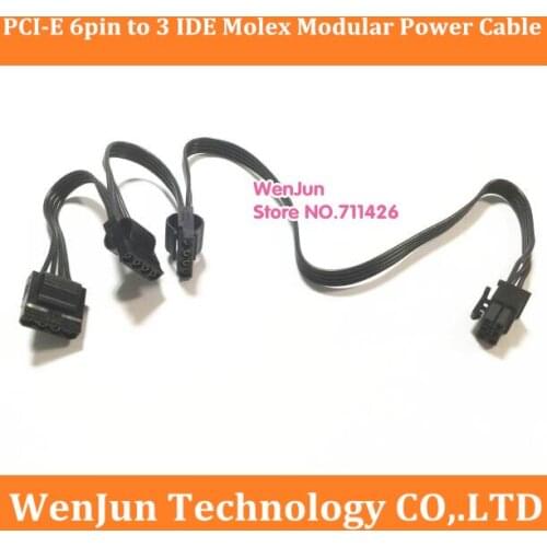 New PCI-E 6Pin male 1 to 3 IDE Molex 4Pin Modular Power Supply Adapter Cable for Silverstone SX500-G SX600-G SX650-G