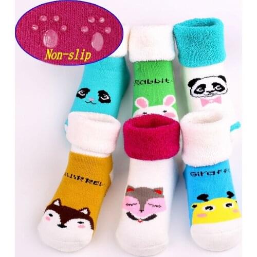 10 pairs / lot 2017 new Autumn & winter cotton thickening warm 20 colors Cartoon style baby socks 0-3 children boys girls socks