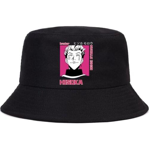 Japanese Anime Hunter X Hunter Printed Summer Hisoka Cartoon Women Men Panama Bucket Cap The Design Flat Visor Fisherman Hat