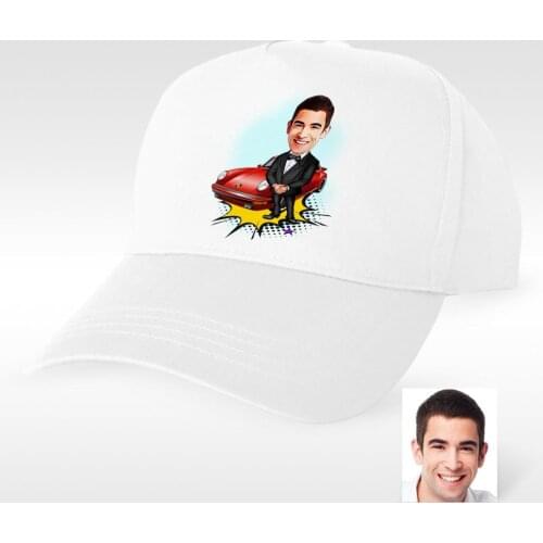 Personalized Mr Boss Cartoon White Hat-1