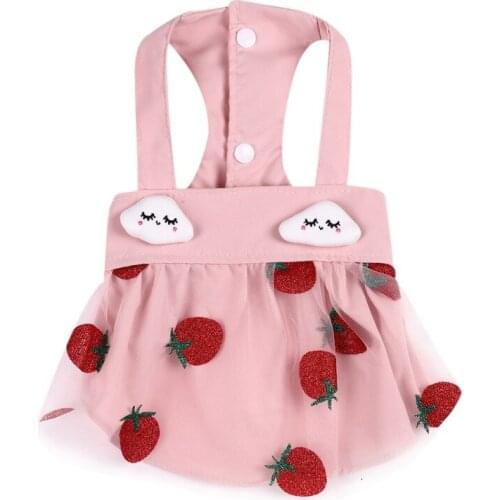 Pet Dog Cat Dress Cute Fruit Print Dog Clothes Spring And Summer Thin Cat Mesh Skirt Pet Supplies