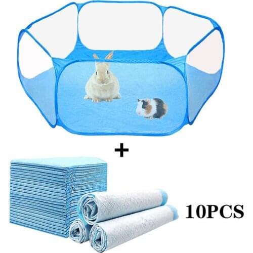 Portable Small Pet Cage Transparent Hedgehog Hamster Cage Tent Pet Playpen Folding Yard Fence For Dog Cat Rabbit Guinea Pig