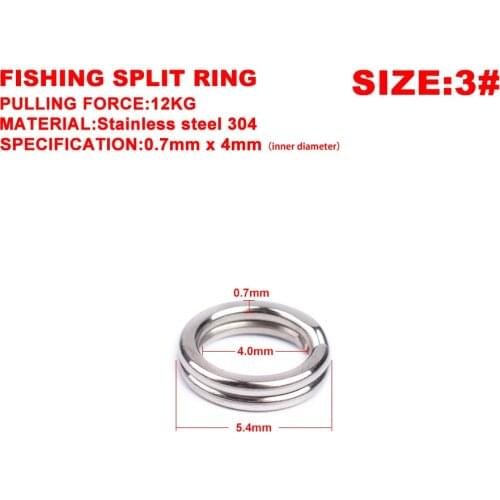 30 Pcs/Lot Stainless Steel Split Ring Diameter From 4mm to 7.5mm Heavy Duty Fishing Double Ring Connector Fishing Accessories