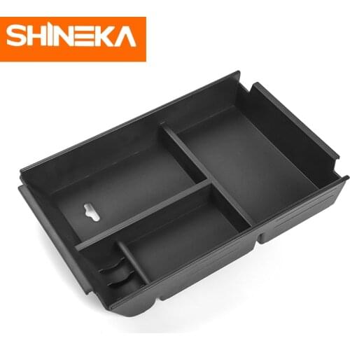 SHINEKA Car Interior For Ford F150 2015-2018 Armrest Storage Box Glove Box Tray Container For Ford F150 15+ Plastic Accessories