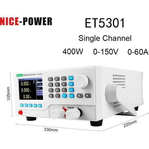 New ET53 400W Single/dual Channel Profession Battery Capacity Tester 150V/500V DC Programmable Electronic Load Battery Tester