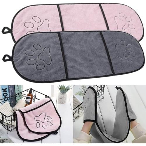 Ultra-absorbent Pet Bath Towel Super Absorbent Quick Dry Pet Drying Towel with Pocket for Cats Dogs Suitable for furry pets