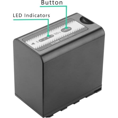 VW-VBD78 AG-VBR89 Battery with LED Power Indicators For Panasonic AJ-HPX260MC HPX265MC PX270 PX285MC PX298 HC-X1000 DVX200