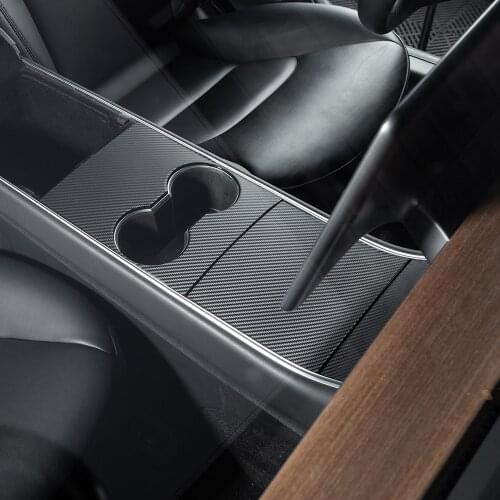 Vxvb For Tesla Model Y 3 Accessories Central Control Carbon Fiber Protector Inter Decoration Car Center Console Sticker Model3