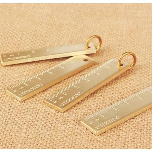 1 PCS Thick brass metal ruler Measuring Tool Wholesale Stationery Novelty Cute Rulers Student Soft Design Set School Supplie