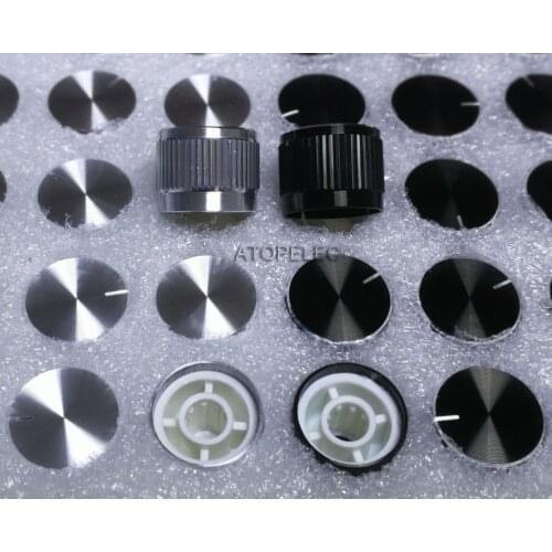 10pcs 17mm*13mm Aluminum DAC CD Amplifier Potentiometer Volume Knob 6mm Knurled High Quality Black/Gold/Silver Color