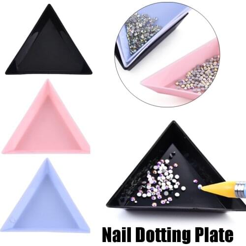 10Pcs 3 Colors Plastic Nail Tray Nail Art Rhinestone Bead Crystal Nail Accessory Sorting Storage Nail Gems Holder Manicure Tools