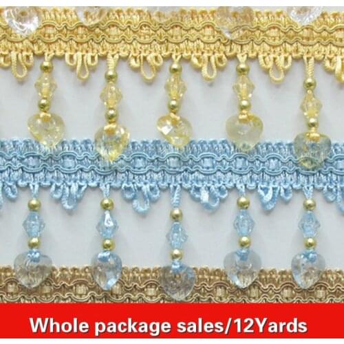12Yard/Lot 14 Colors Curtain Sofa Lace Tassel Fringe Trim DIY Love Beads Drapery Sewing Decoration Accessories