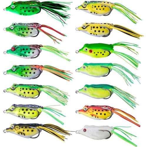 14pcs Freefisher Thunder Frog Simulation Lure Artificial Bait Fishing Lures Bionic Soft Lure Silicone Bait Sea Ice Fishing