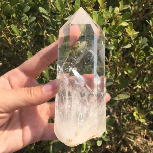 280g Large Clear Lemurian Seed Quartz Natural Point Cluster Crystal Rough Healing
