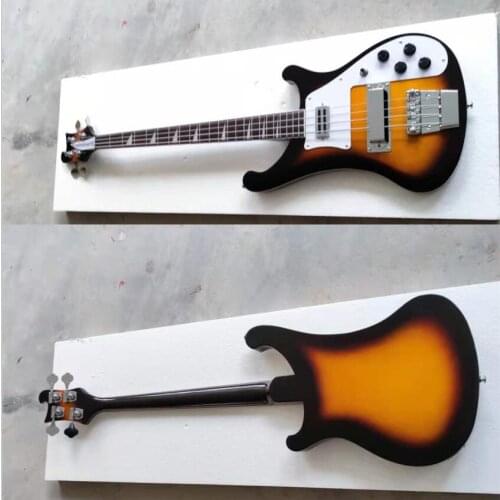4 strings Rickenback 4003 fireglo bass sunburst ricken bass guitar with Oval shape output jack free shipping basse bajo