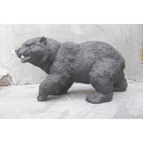 8" Chinese copper bronze carved beautiful black bear Sculpture Statue gift arts crafts decoration