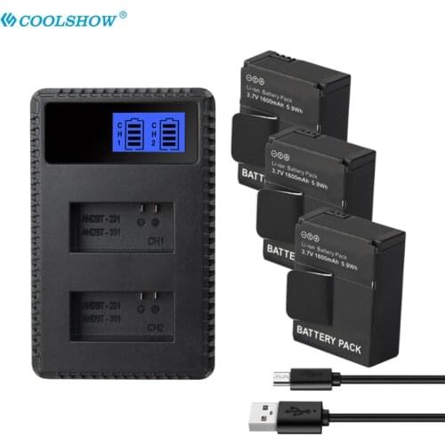AHDBT 201/301 Battery for GoPro 301 GoPro HD HERO3 HERO3+ Hero 2 Camera Batteries Charger AHDBT-201 301 302 1600mah