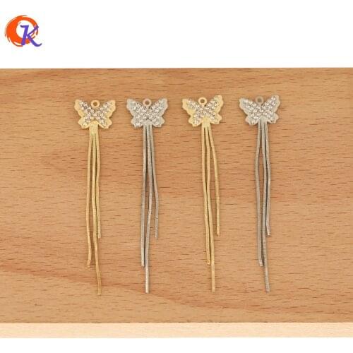 Cordial Design 50Pcs 15*72MM Jewelry Accessories/Earring Findings/CZ Pendant/Claw Chain/DIY Charms/Hand Made/Earrings Connectors