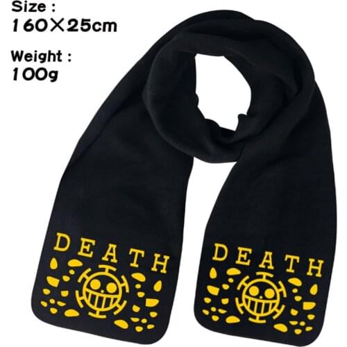 One Piece Luffy Straw Hat Trafalgar D Water Law Death Anime Winter Men Women Unisex Warm Shawl Scarf Soft Wrap