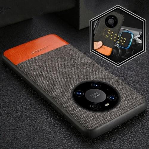 Genuine Leather + Canvas Phone Case For Huawei Mate 40 Pro Mate 20 P20 P40 Pro P30 Lite Cover For Honor 10i 20 Pro 9x 8x 8a 10