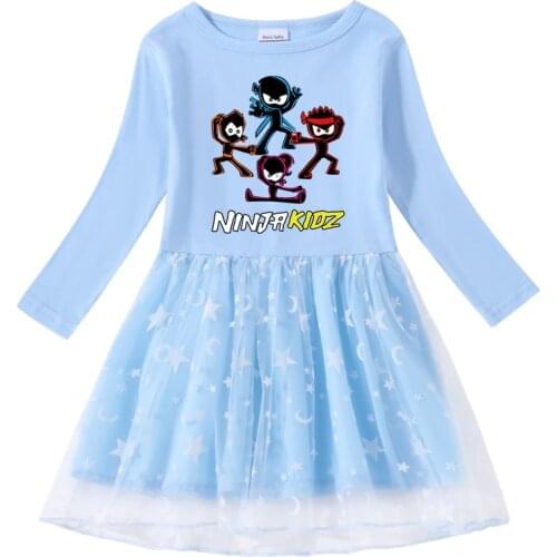 NINJA KIDZ Spring Autumn Princess Dress Toddler Kids Baby Girls Pink Long Sleeve Dresses Princess Party Tutu Dress Fall Vestdios