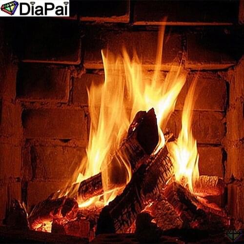 DiaPai DIY 5D Diamond Painting "Fire landscape" Full Diamond Embroidery Sale Picture Of Rhinestones For Festival Gifts A25255