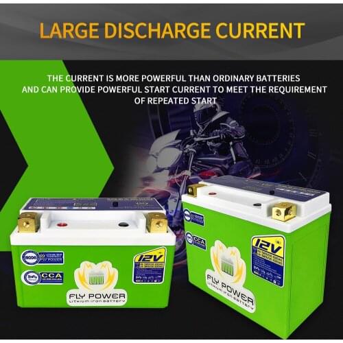 FLY14B-4 12V 96Wh CCA 480A Motorcycle LiFePO4 Start Battery BMS Lithium Scooter Batteries ATV Replaces YT14B-BS YT14B-4 UT14B-BS