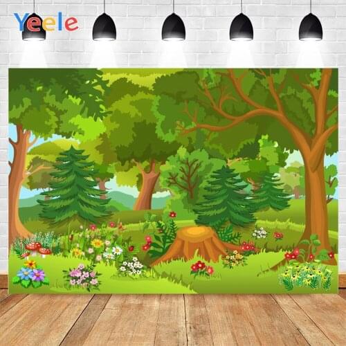 Yeele Jungle Theme Birthday Party Photography Backdrops Photographic Studio Photo Background Cartoon Birthday Decorations Prop