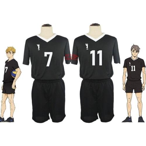 Haikyuu To The Top No.7 Miya Atsumu No.11 Osamu Miya Volleyball Uniform Cosplay Inarizaki High Jersey Volleyball Team for Adults