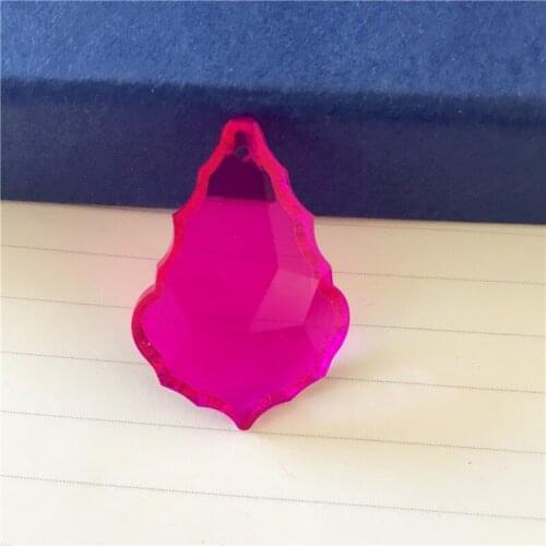 20pcs/lot 38mm Fuchsia Crystal Prism Lighting Pendants For Chandelier Pendants Glass Curtain Pendants Supplies