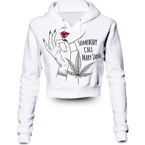 Custom Made Mary Jane Sublimation Printing Plus Size Crop Hoodies