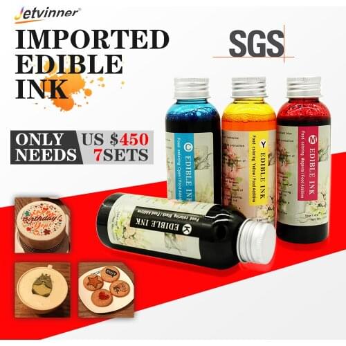 Jetvinner 100 ml Imported Edible Ink for Coffee Printer Food Print Machine use for Latte Milk Tea Cake Biscuit Jelly Macarons