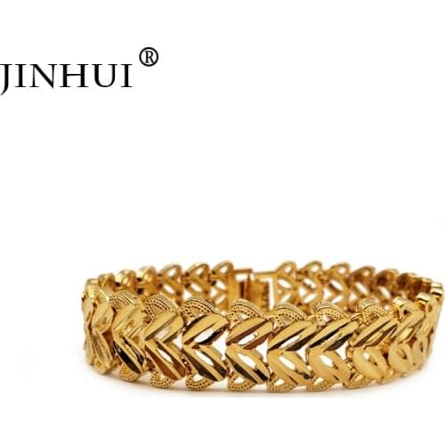 Jin Hui Fashion New African Ethiopia Gold color Men Bracelet Women Party Ornament Luxury Gifts for Friends Dubai Bangle Jewelry
