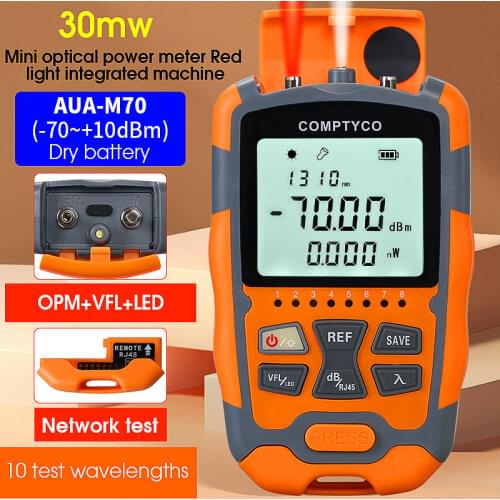 COMPTYCO AUA-G70B/50B 4in1 Mini Optical Power Meter Visual Fault Locator Network Cable Test optical fiber tester 10km 30km VFL