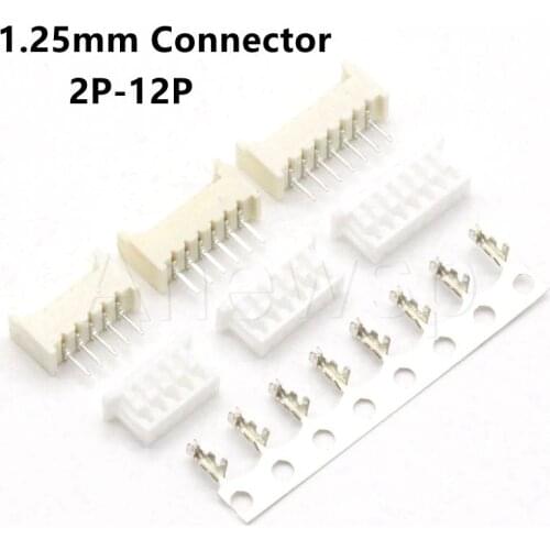 10 Set MICRO JST 1.25 Connector 1.25mm Pitch Horizontal Straight Pin Header + Housing + Terminal 2/3/4/5/6/7/8/9/10/11/12P