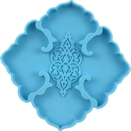 Square Hollow Coaster Epoxy Resin Mold Cup Mat Silicone Mould DIY Crafts Home Decorations Casting Tools