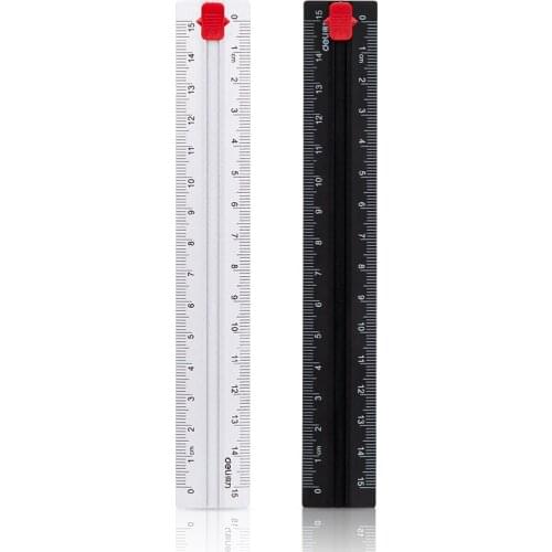 15cm Aluminium Alloy Ruler Color Slider Marker for Drawing Measuring Metal Measure Rule Stationery Office School Supplies F429