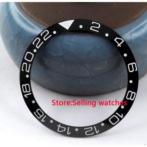 38mm Black Ceramic Bezel Insert Fit Parnis 40mm GMT Men Watch