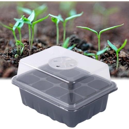 5PCS Seed Incubator Tray Set Plant Starter Kit 12-hole Seedling Box with Lid