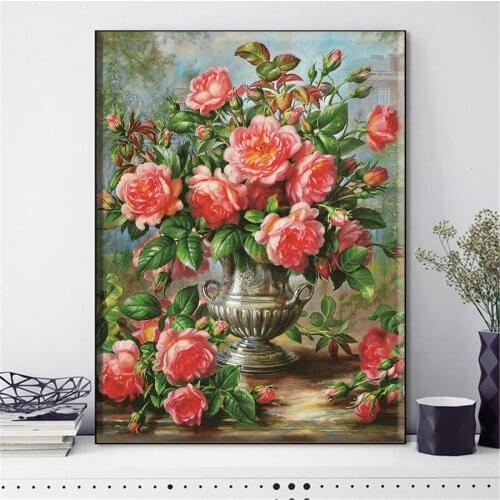 New DIY Diamond Painting Diamond Mosaic Flower peony Cross Stitch 5D Square round drill Diamond Embroidery still life Home Decor
