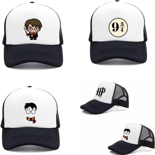 New Harries Cartoon Anime Sunshade Net Hat Sun Hat Potter Baseball Cap Summer Printed Outdoor Leisure Cap for Harri-style Fans