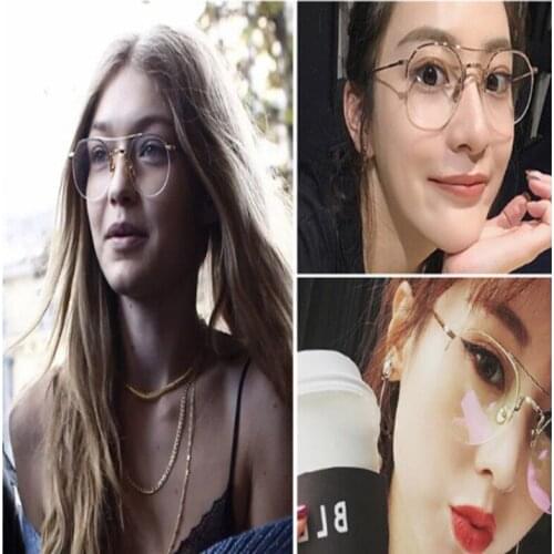 KAPELUS Half-rimmed Glasses Gold Flat Mirror Woman Fashion Sunglasses