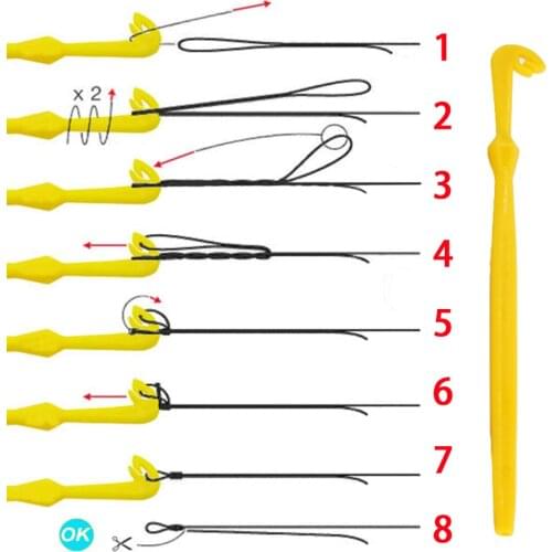 2 Pcs Hook Loop Tyer And Disgorger Tie Fast Nail Knot Tying Tool For Fly Fishing Line Fish Hooks Remover & Tier Kit Plastic