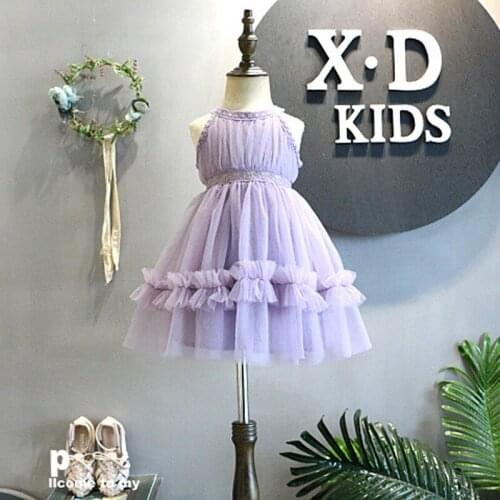 Baby Girl Princess Dress Childrens Party Clothing Toddler Girls Mesh Cute Ball Gown Baby Girl Sleeveless Dresses Fashion Dress
