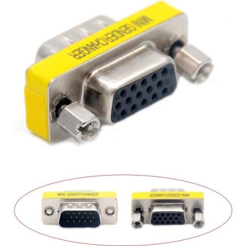 Plug and Play VGA to VGA Adapter Male to Female Connector HD 15 Gender Changer Convertor For Laptop PC SVGA Coupler Adaptor