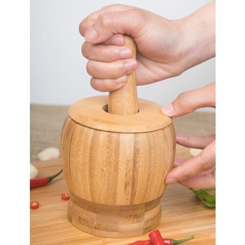 Zq Garlic Press Meshed Garlic Device Garlic Press Manual Household Bamboo Triturator