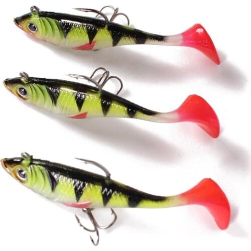 Fishing Lure Bait T-tail Artifical Soft Fish 8.5cm 11gsea Double Hook Fishing Accessories