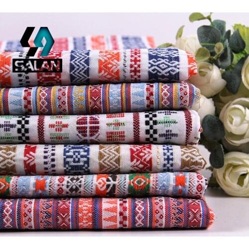 [manufacturers selling]national wind textile geometric striped imitation linen fabric cloth dress for men and women-005