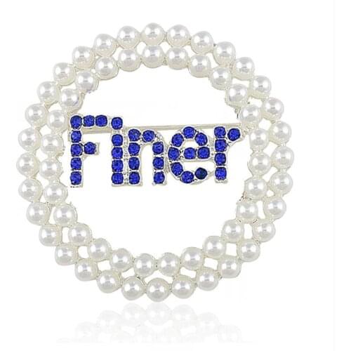 Drop shipping ZETA PHI BETA Finer Sorority Pearl Pin zpb Lapel pin brooch Jewelry